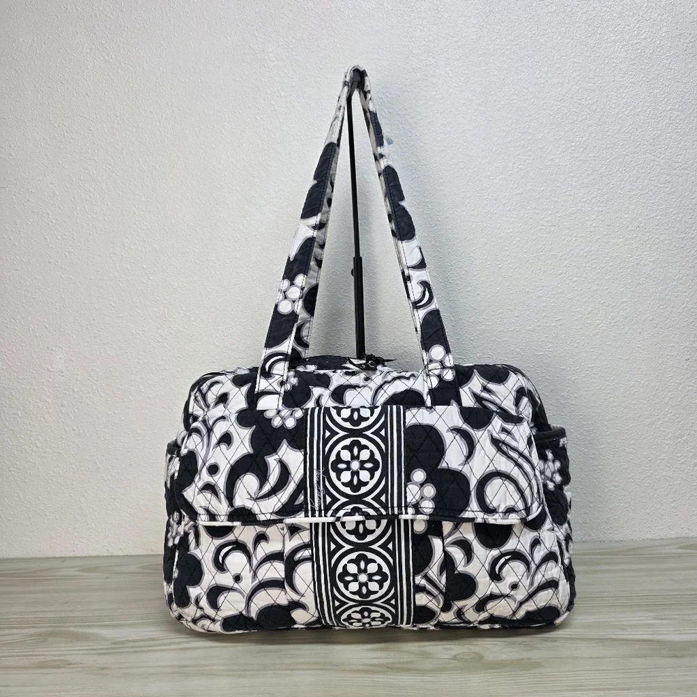 Vera Bradley Diaper Baby Bag Floral Pattern In Black & White
